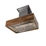 ZLINE Remote Blower Ducted Designer Series Wooden Wall Mount Range Hood in Butcher Block (681W-RD/RS) [Size: 36 Inch, CFM: 400]