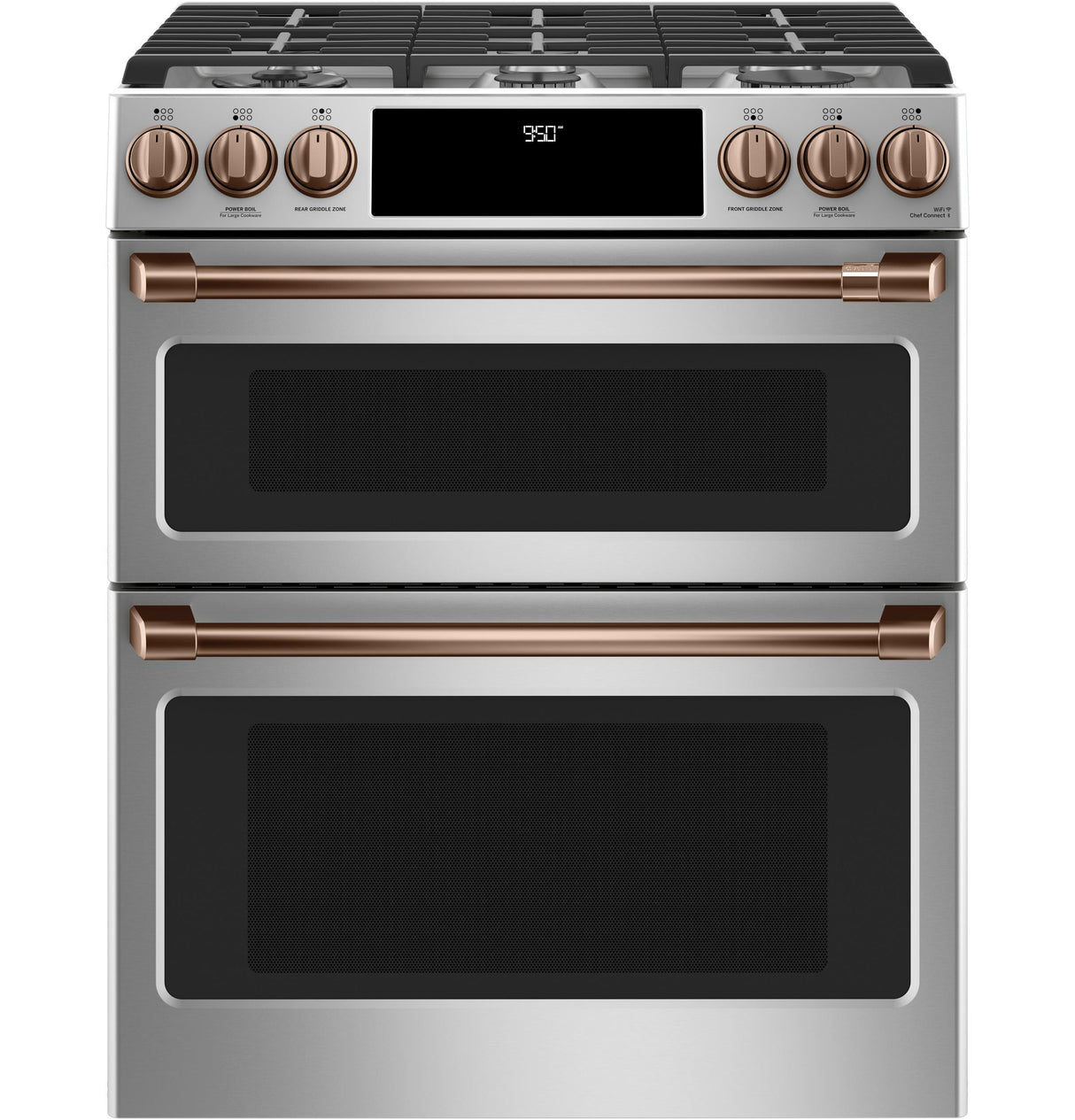 Café 30" Smart Slide-In, Front-Control, Dual-Fuel, Double-Oven Range with Convection
