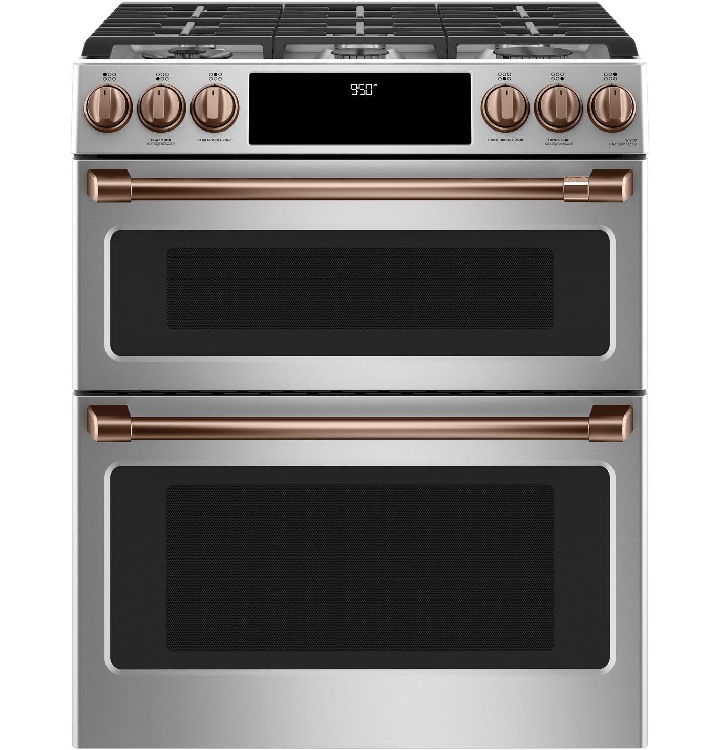Café 30" Smart Slide-In, Front-Control, Dual-Fuel, Double-Oven Range with Convection