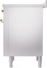 Nostalgie II 36 Inch Electric Freestanding Range in Stainless Steel with Brass Trim