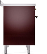 Nostalgie II 40 Inch Electric Freestanding Range in Burgundy with Bronze Trim
