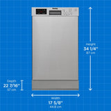 Danby 18" Wide Built-in Dishwasher in Stainless Steel