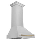 30 in. ZLINE Autograph Edition DuraSnow Stainless Steel Range Hood with DuraSnow Stainless Steel Shell and Handle (8654SNZ-30) [Color: Champagne Bronze]
