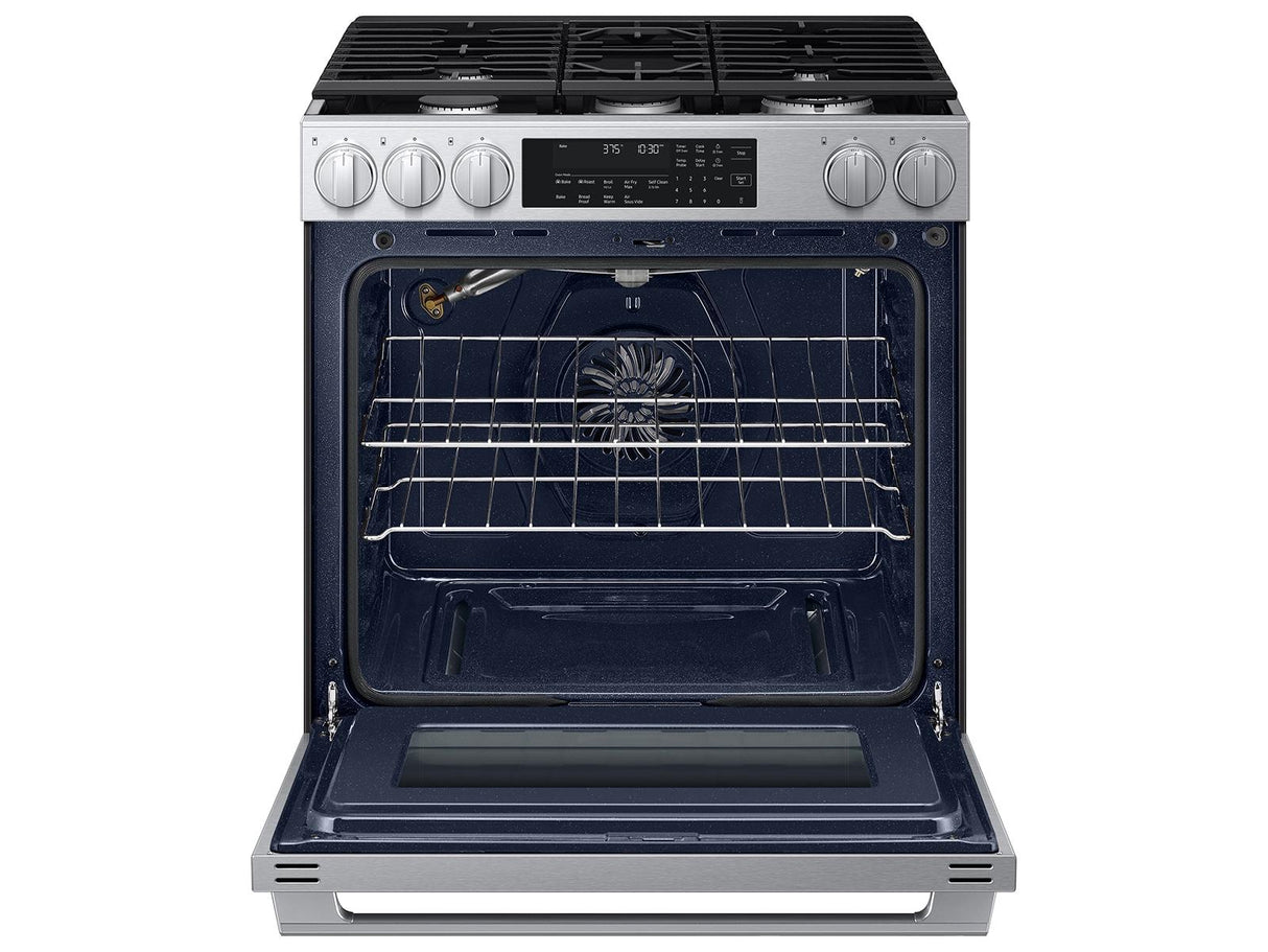 Bespoke Smart Slide-in Dual Fuel Range Pro Style Elite Design  Illuminated Knobs  Air Fry Max