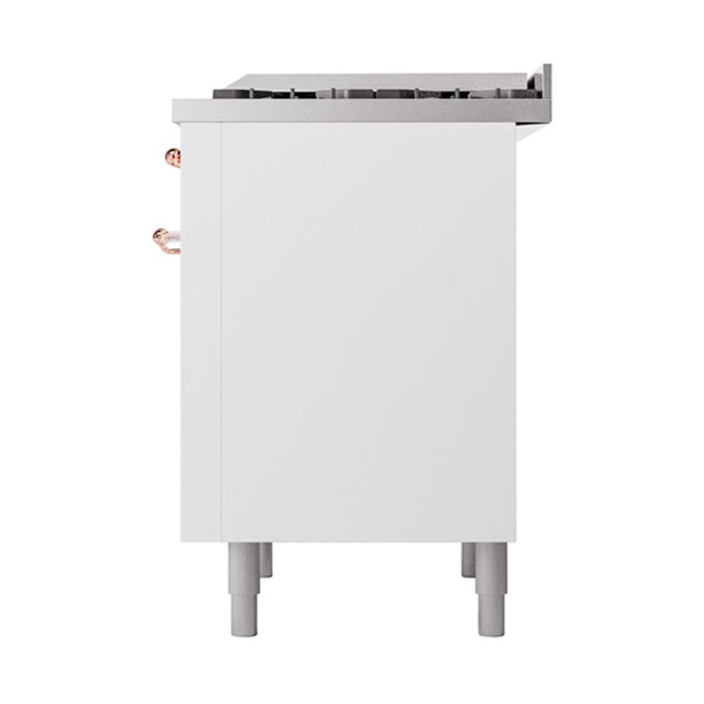 ILVE UN36FQNMPWHPLP Nostalgie II Noblesse 36 inch Dual Fuel Range (Liquid Propane, Solid Door, White, Copper)