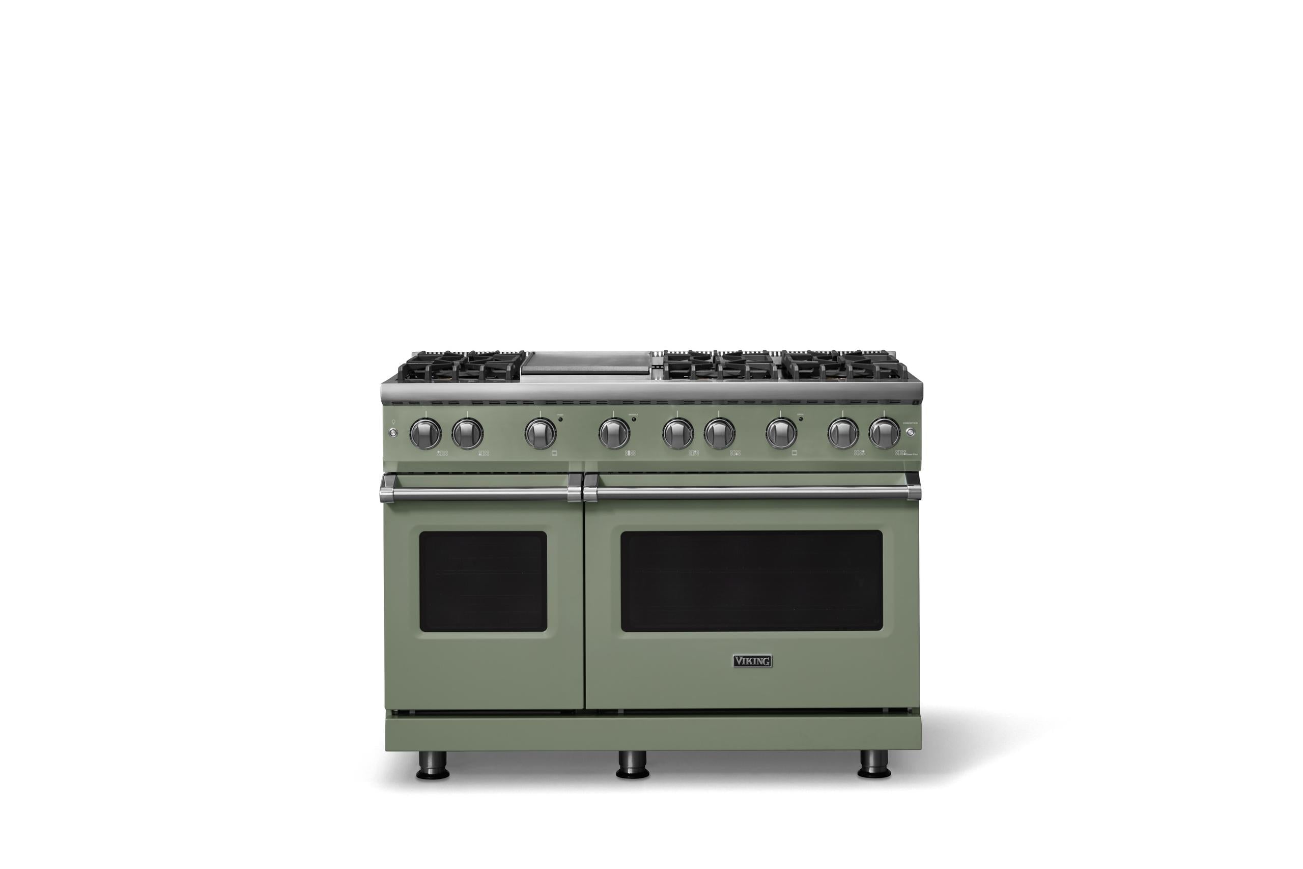 48"W. Sealed Burner Gas Range (Burner: 6g, Finish: Eucalyptus, Trim: Polished Chrome, Fuel: Propane)