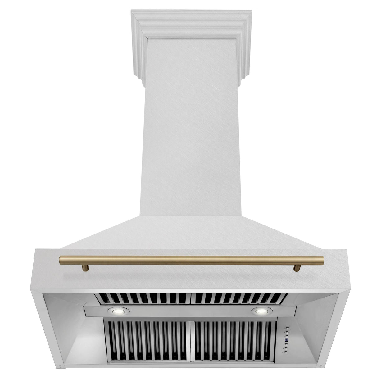 36 in. ZLINE Autograph Edition DuraSnow Stainless Steel Range Hood with Stainless Steel Shell and Colored Handle (8654SNZ-36) [Color: Champagne Bronze]