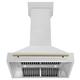 36 in. ZLINE Autograph Edition DuraSnow Stainless Steel Range Hood with Stainless Steel Shell and Colored Handle (8654SNZ-36) [Color: Champagne Bronze]