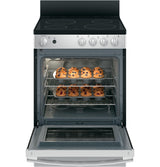 GE® ENERGY STAR® 24" Free-Standing/Slide-in Front Control Range with Steam Clean and Large Window