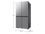 Bespoke 23 cu. ft. Counter Depth 4-Door French Door Refrigerator with AI Hybrid Cooling & Beverage Center™ in Stainless Steel