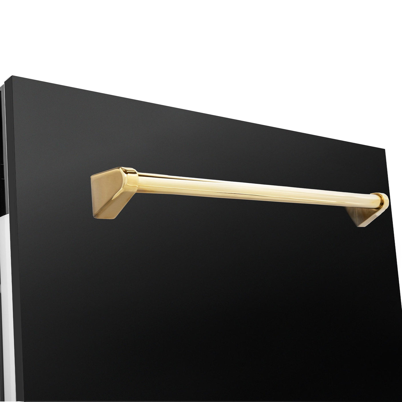ZLINE Autograph Edition 24" 3rd Rack Top Control Tall Tub Dishwasher in Black Stainless Steel with Accent Handle, 51dBa (DWVZ-BS-24) [Color: Gold]