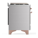 ILVE UM36FQNR3SSP Majestic III 36 inch Dual Fuel Range with 6 Black Brass Burners and Griddle, Dual Function Burner up to 25,000 BTU (Solid Door, Stainless Steel, Copper, Natural Gas)