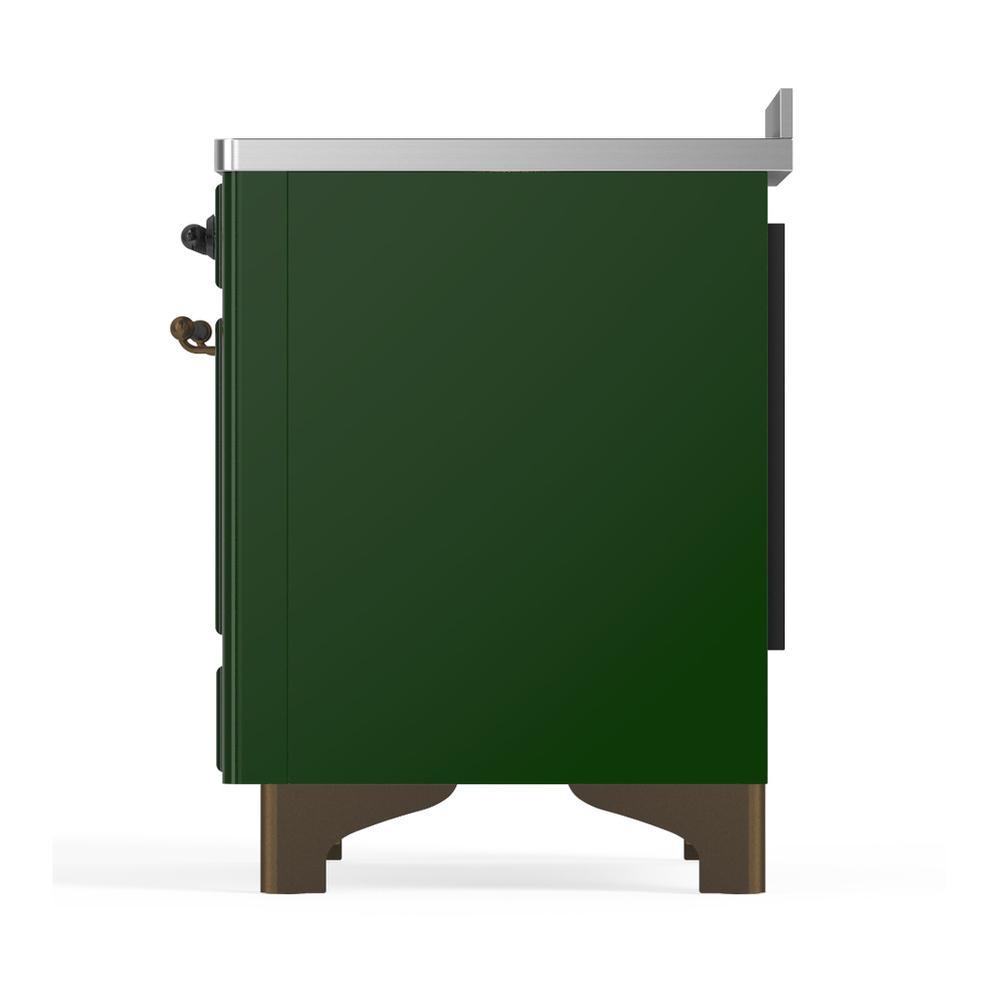 ILVE UMIB48QNR3EGB Majestic III 48 inch Induction Range with 6 Elements, 5.02 cu. ft. Total Oven Capacity (Solid Door, Emerald Green, Burnished)