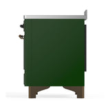 ILVE UMIB48QNR3EGB Majestic III 48 inch Induction Range with 6 Elements, 5.02 cu. ft. Total Oven Capacity (Solid Door, Emerald Green, Burnished)