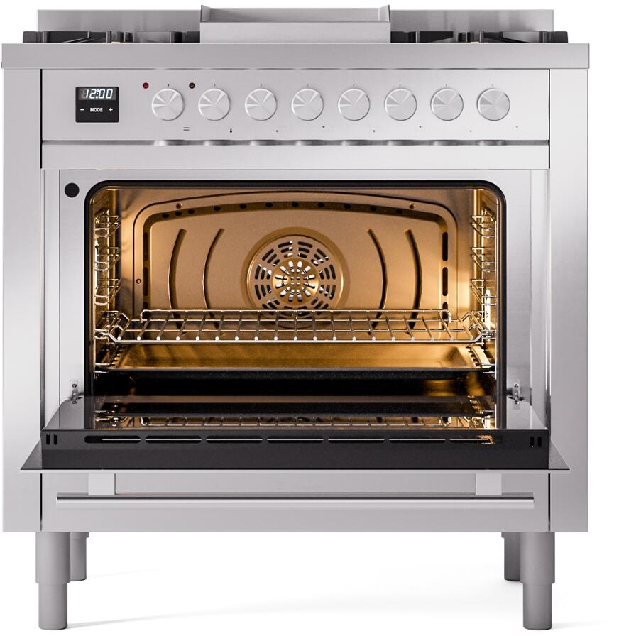 Professional Plus II 36 Inch Dual Fuel Liquid Propane Freestanding Range in Stainless Steel with Trim