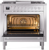 Professional Plus II 36 Inch Dual Fuel Liquid Propane Freestanding Range in Stainless Steel with Trim