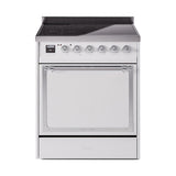 ILVE UNI304QNMPWHC Nostalgie II Noblesse 30 inch Induction Range (Solid Door, White, Chrome)