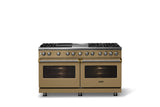 60"W.Dual Fuel Range (Finish: Golden Hour, Trim: Brushed Brass, Fuel: Propane)
