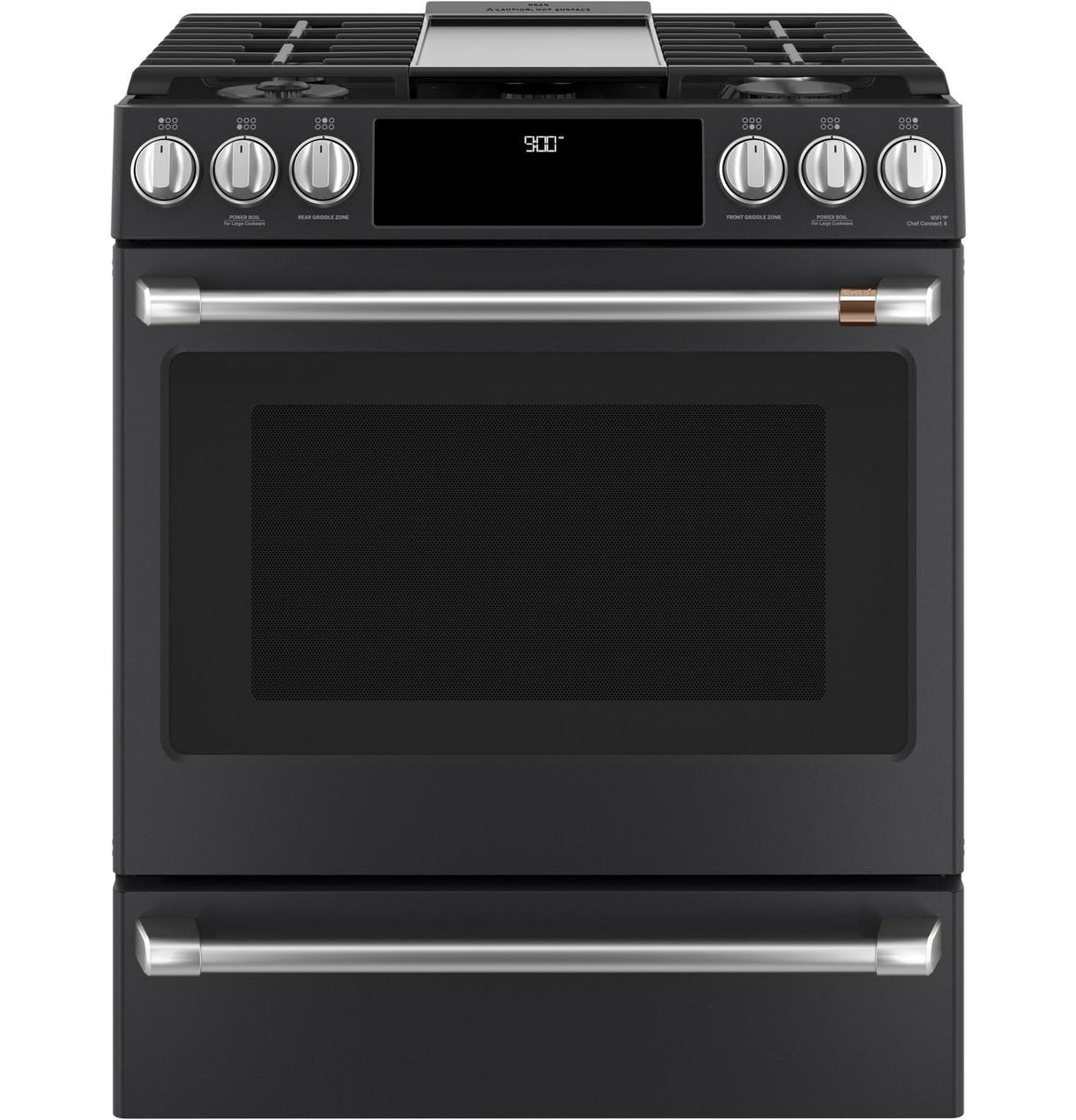 Café™ 30" Smart Slide-In, Front-Control, Dual-Fuel Range with Warming Drawer