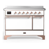 ILVE UMIB48QNR3WHP Majestic III 48 inch Induction Range with 6 Elements, 5.02 cu. ft. Total Oven Capacity (Solid Door, White, Copper)