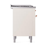 ILVE UN36FQNMPAWPLP Nostalgie II Noblesse 36 inch Dual Fuel Range (Liquid Propane, Solid Door, Antique White, Copper)