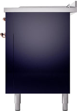 Nostalgie II 60 Inch Dual Fuel Liquid Propane Freestanding Range in Blue with Copper Trim