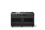 60"W. Sealed Burner Gas Range (Finish: Antique Bronze, Trim: Polished Chrome, Fuel: Natural Gas)