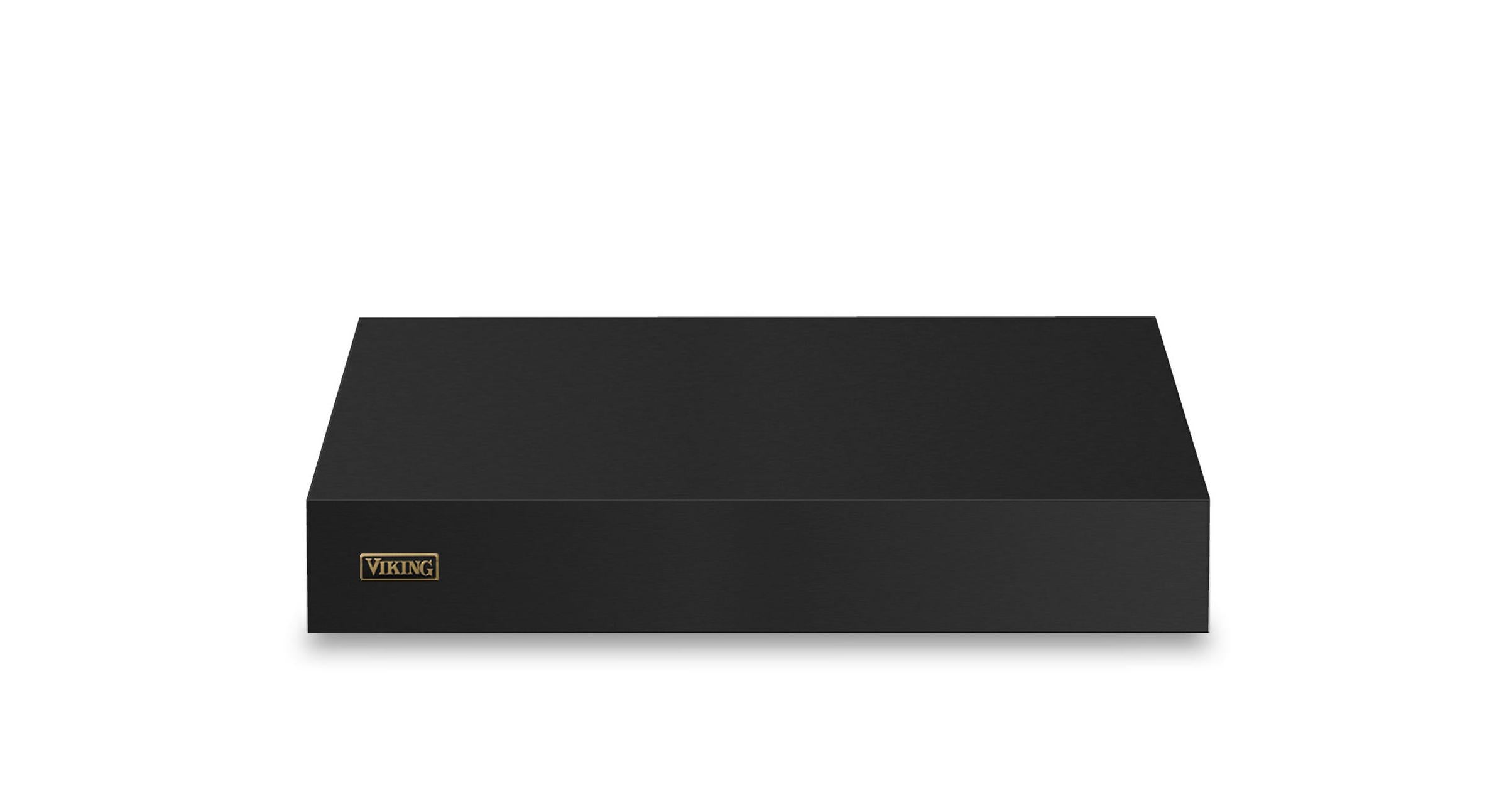 36"W. 12"H. Wall Hood + Ventilator (Finish: Cast Black, Trim: Brushed Brass)
