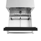 ZLINE 24 in. Touchstone 168 Can Outdoor-Rated Dual Refrigerator Drawer with Black Matte Doors (RDSO-BLM-24)