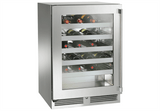 24" Signature Series Indoor Wine Reserve with stainless steel glass door, hinge left, with lock