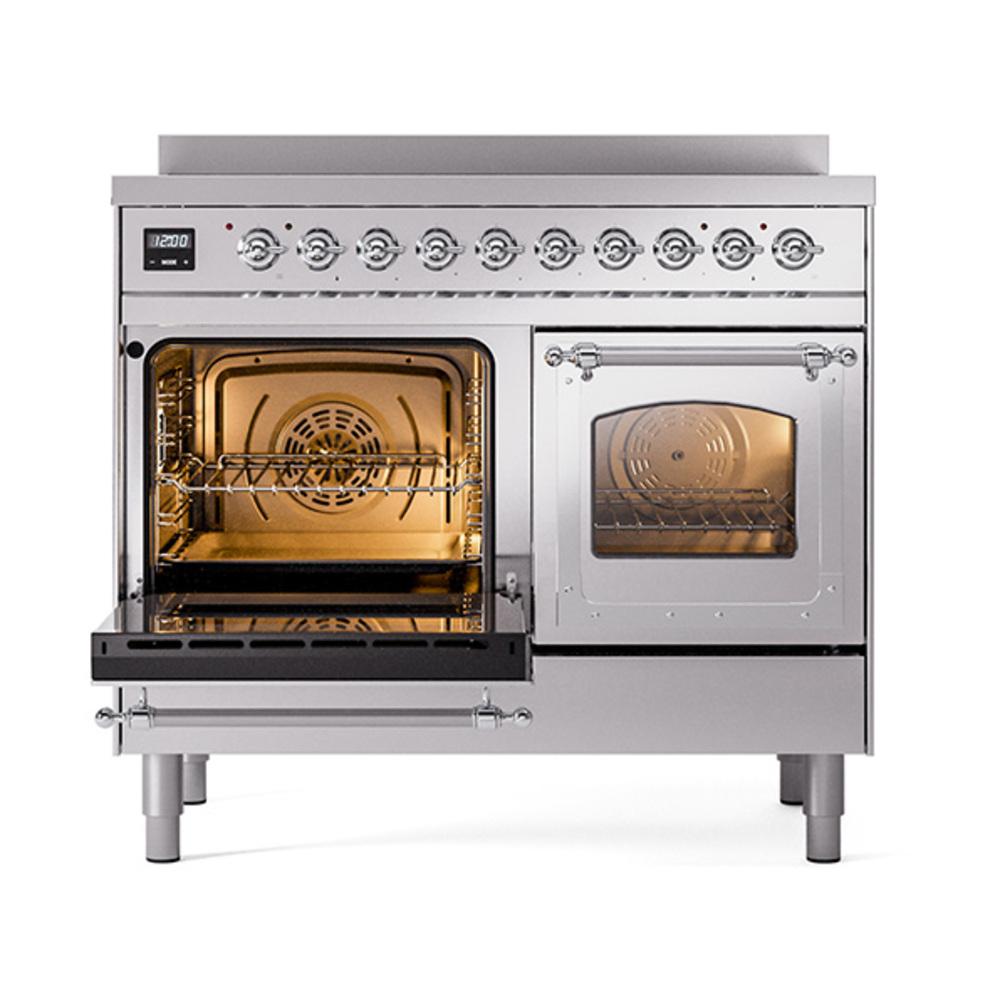 ILVE UNDI406NMPSSC Nostalgie II Noblesse 40 inch Induction Range (Triple Glass Door, Stainless Steel, Chrome)