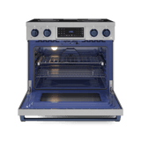 36 Inch Professional Electric Range With Tilt Panel Touch Control In Stainless Steel/navy Blue  Gordon Ramsay Series