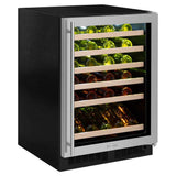 24-In Built-In High Efficiency Single Zone Wine Refrigerator with Door Style - Stainless Steel Frame Glass, Door Swing - Right