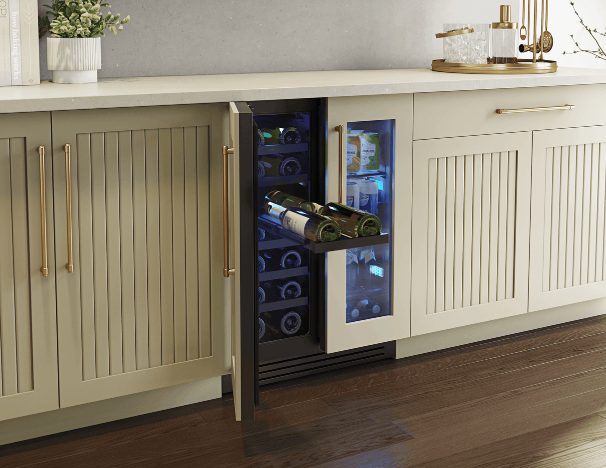 Presrv Wine & Bev Cooler, 24in UC, Panel Ready, French Door