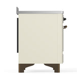 ILVE UMIB48NR3AWB Majestic III 48 inch Induction Range with 6 Elements, 5.02 cu. ft. Total Oven Capacity (Triple Glass Door, Antique White, Burnished)