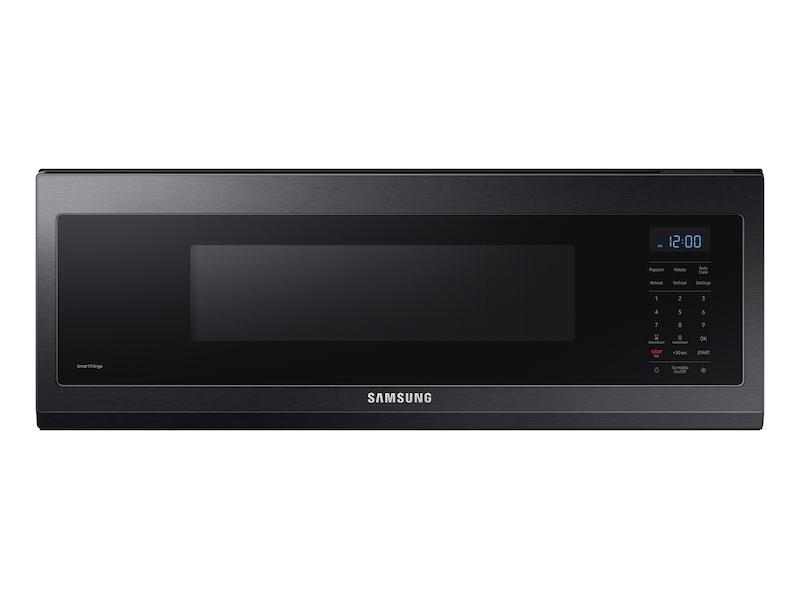 1.1 cu. ft. Smart SLIM Over-the-Range Microwave with 400 CFM Ventilation in Matte Black Steel