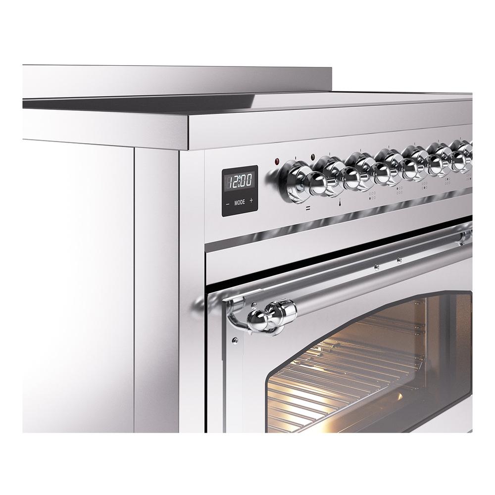 ILVE UNI486NMPSSC Nostalgie II Noblesse 48 inch Induction Range (Triple Glass Door, Stainless Steel, Chrome)