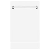 ZLINE 18" Tallac Series 3rd Rack Top Control Dishwasher with Traditional Handle, 51dBa [Color: White Matte]