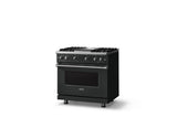 36"W. Sealed Burner Gas Range (Burner: 4g, Finish: Antique Bronze, Trim: Polished Chrome, Fuel: Natural Gas)
