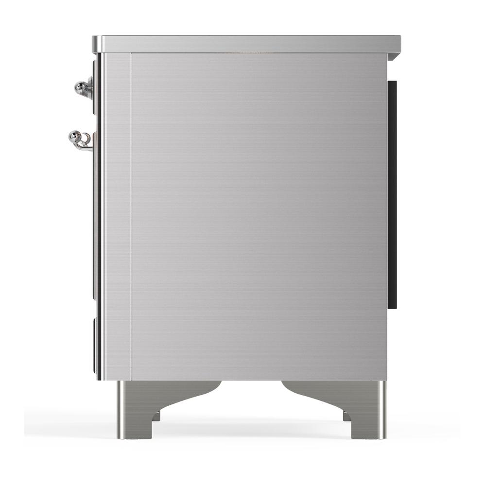 ILVE UMDIB40QNR3SSC Majestic III 40 inch Induction Range with 6 Elements, 3.82 cu. ft. Total Oven Capacity (Solid Door, Stainless Steel, Chrome)