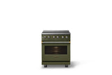 30"W. Induction Range (Finish: Martini, Trim: Brushed Brass)