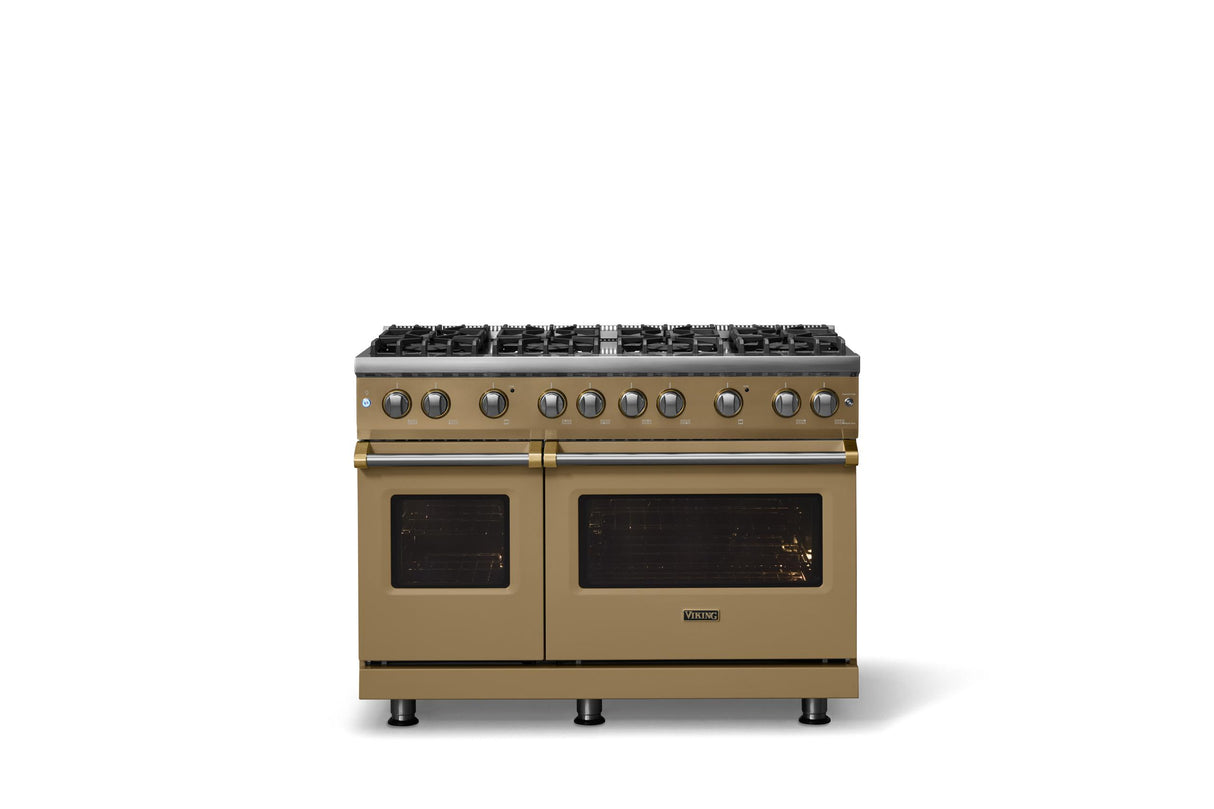 48"W. Sealed Burner Gas Range (Burner: 8b, Finish: Golden Hour, Trim: Polished Chrome, Fuel: Propane)