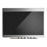 ILVE UMDIB40NR3EGB Majestic III 40 inch Induction Range with 6 Elements, 3.82 cu. ft. Total Oven Capacity (Triple Glass Door, Emerald Green, Burnished)
