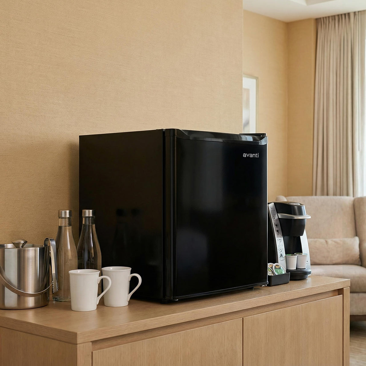 Avanti 1.6 Cu. Ft. Compact Refrigerator, Mini-Fridge, in Black (AVRM16F1B)