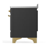 ILVE UMIB48QNR3MGG Majestic III 48 inch Induction Range with 6 Elements, 5.02 cu. ft. Total Oven Capacity (Solid Door, Graphite Matte, Brass)