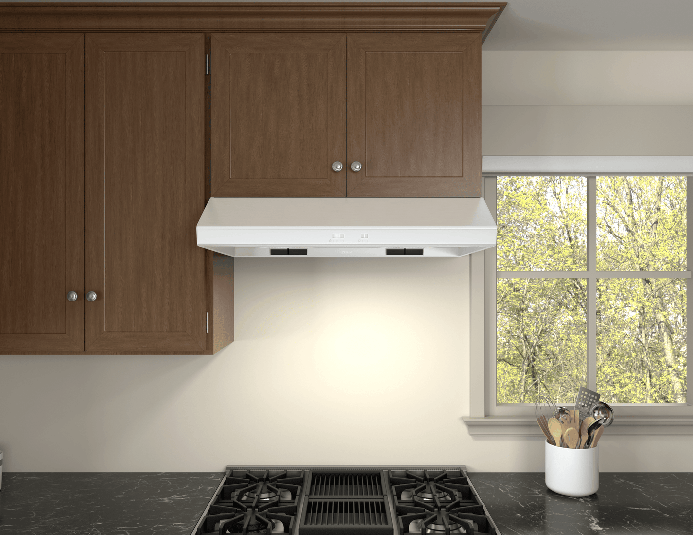 Cyclone, Under Cabinet, 30", White, 600 CFM