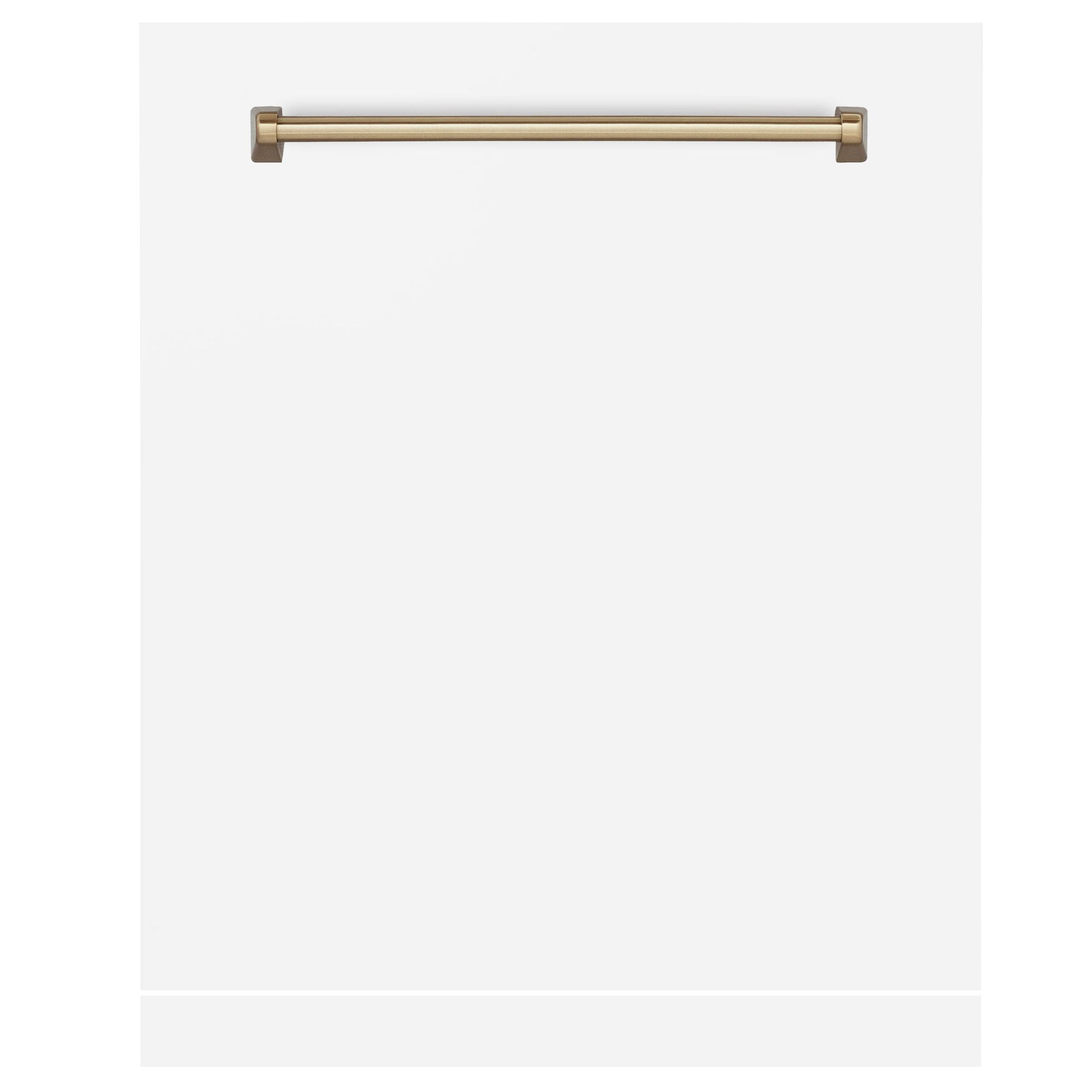 ZLINE 24 in. Autograph Edition Monument Dishwasher Panel with Champagne Bronze Handle in Color Options (DPMTZ-24-CB) [Color: White Matte with Champagne Bronze Handle]