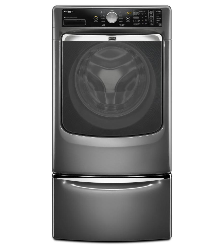 15.5" Laundry Pedestal with Chrome Handle and Storage Drawer