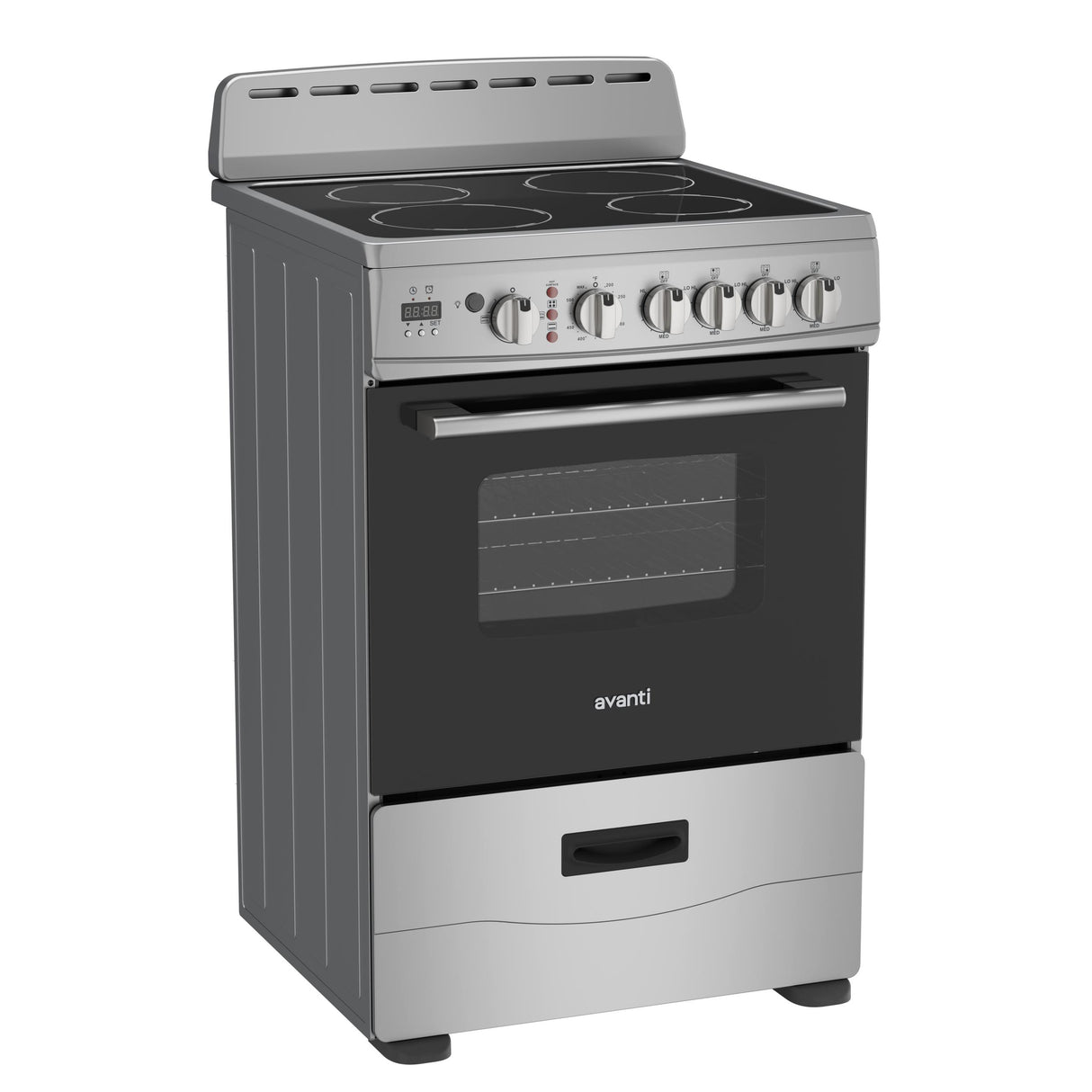 Avanti 24-Inch Freestanding Electric Range with Ceramic Glass Cooktop and Digital Timer, in Stainless Steel (CERU240P3S)