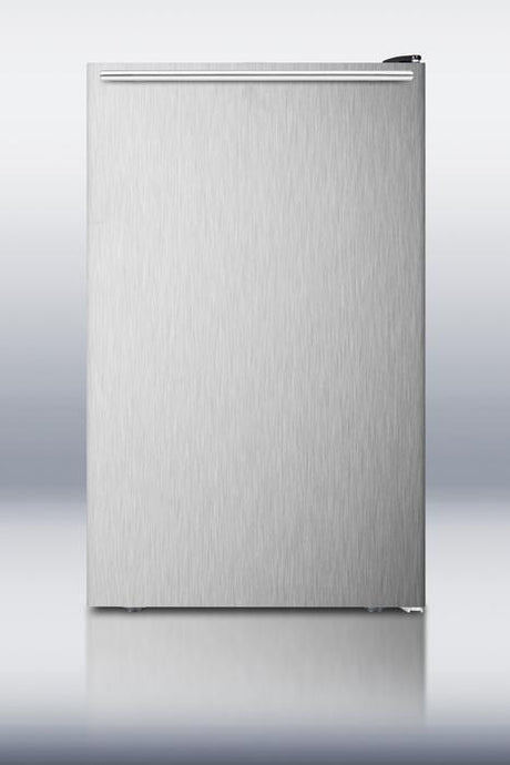 20" Wide Built-in Refrigerator-freezer With A Stainless Steel Door, Horizontal Handle and Black Cabinet